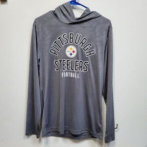 NFL Team Apparel Steelers Hooded Long Sleeve Shirt Size Medium